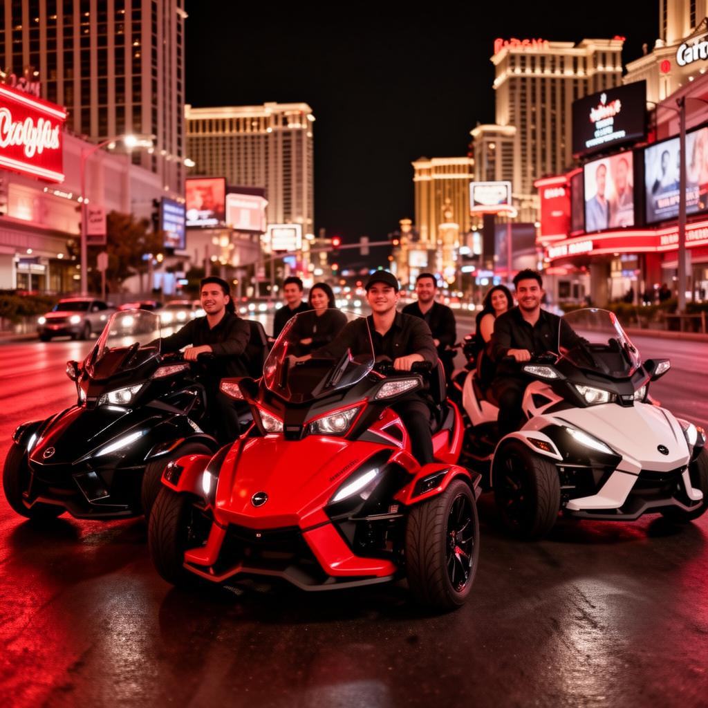 Riders together at night
